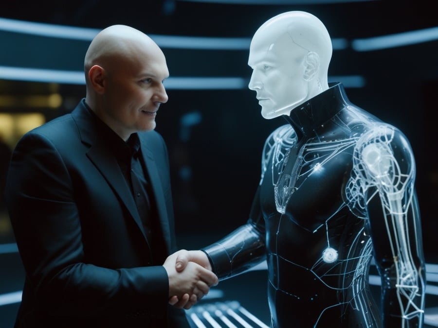 Leonardo_Lightning_XL_billy_corgan_shaking_his_hands_with_an_h_0