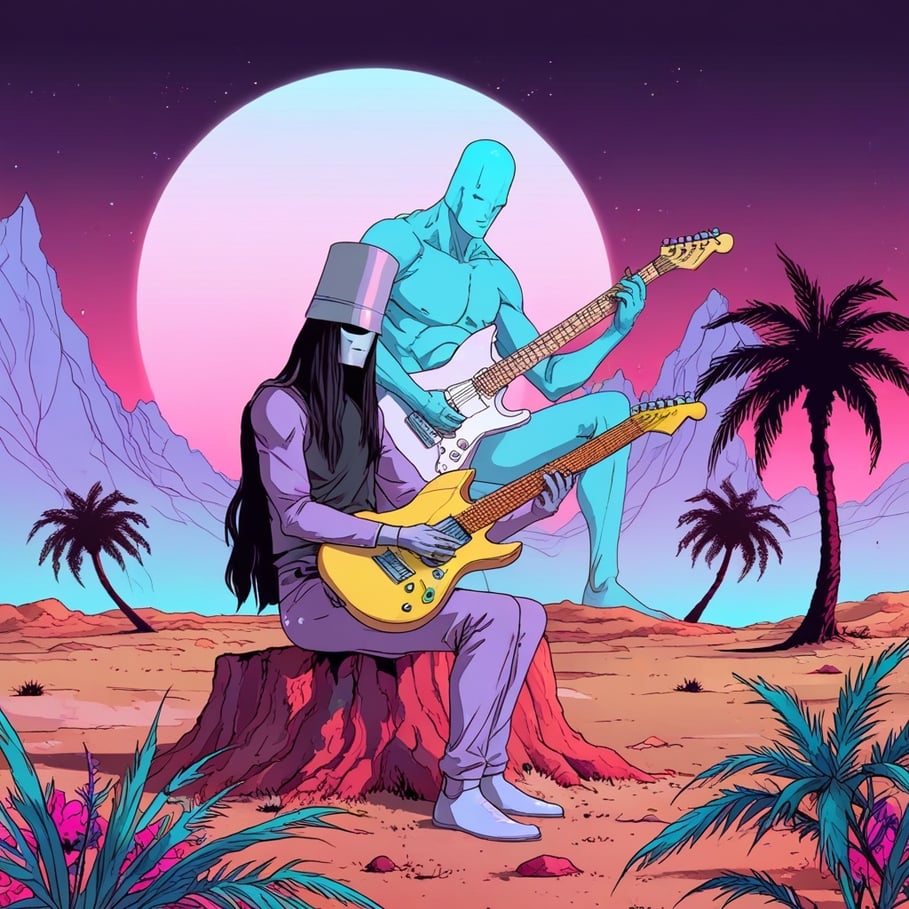 Default_buckethead_and_silversurfer_playing_guitar_in_a_vapor_1